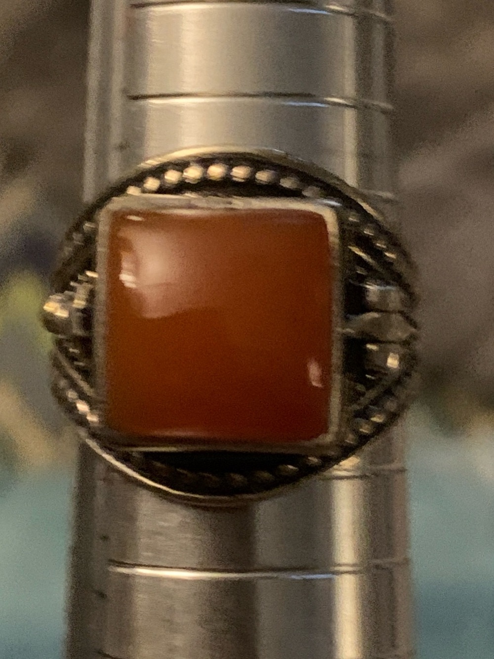 Vintage Unisex Carnelian Poison Ring 6.8 grams